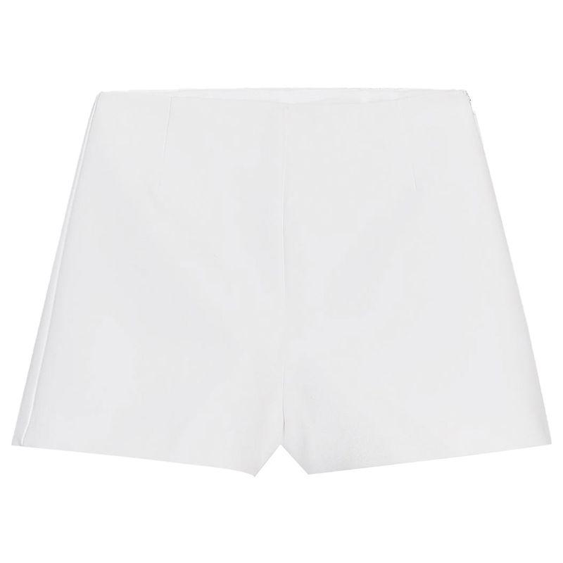 

Zaprha 2025 Summer New Casual Versitile Fashion Polka Dot High Waist Slim fit Straight Shorts 3067500 White L