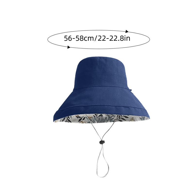 Double-Sided Floral Bucket Hat - Reversible Wide Brim Summer Sun Hat for Women Beach & Travel