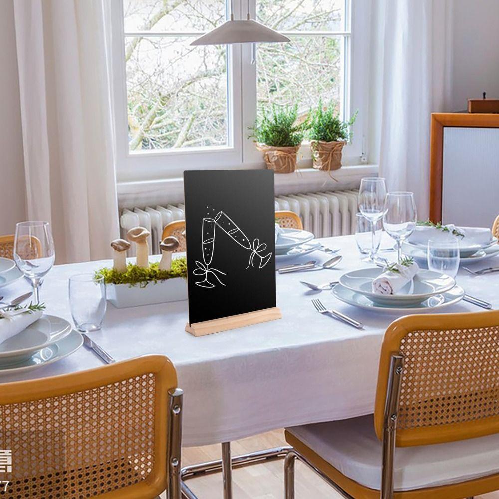 Wood Chalkboard Signs with Stand Set Natural color Menu Chalk Board Sign Set for 4Pcs Restaurant