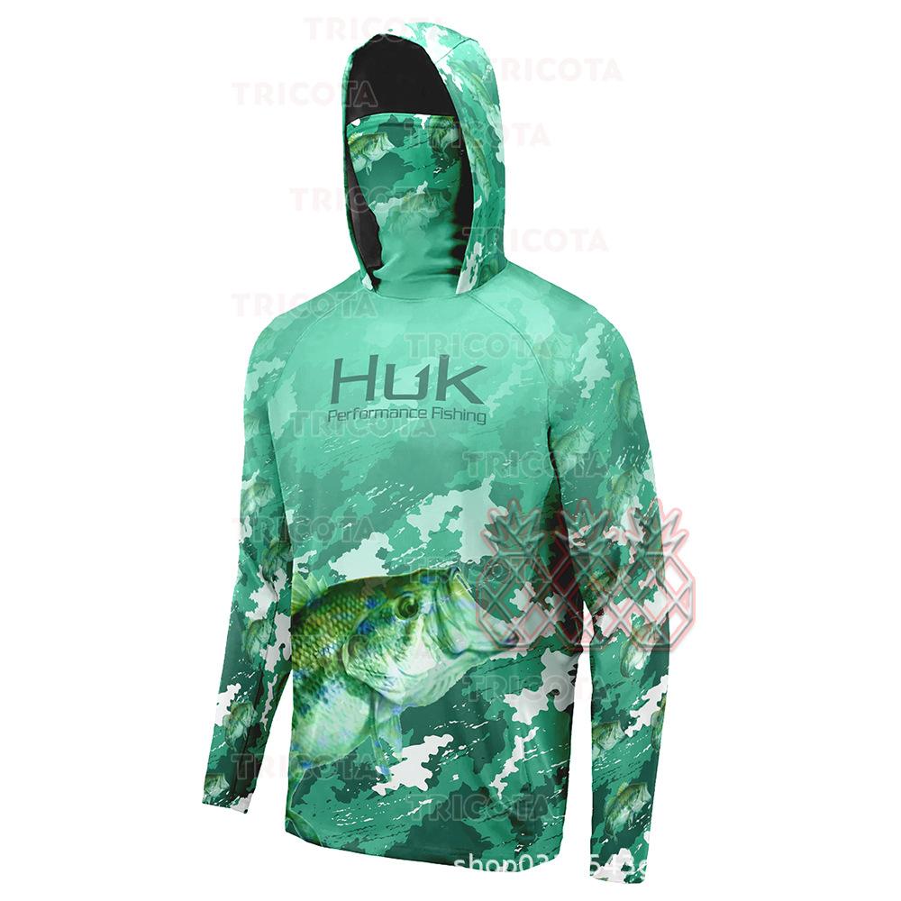  Fishing Hoodies Men's Long-Sleeve Sun Protection Hooded Fishing Wear