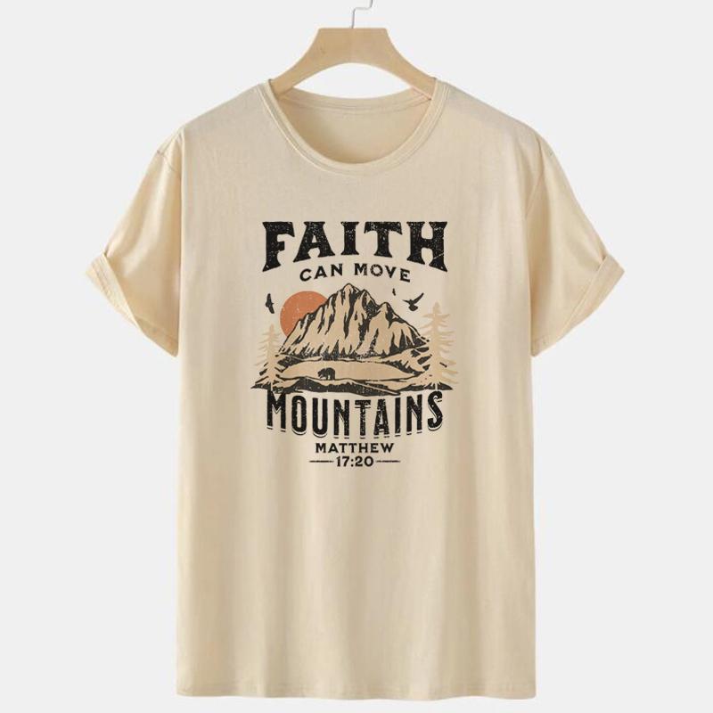 Matthew 1720 Bible Verse Graphic Tees Women Vintage Boho Religious Christian TShirts Retro Aesthetic Jesus Tshirts Faith Tops