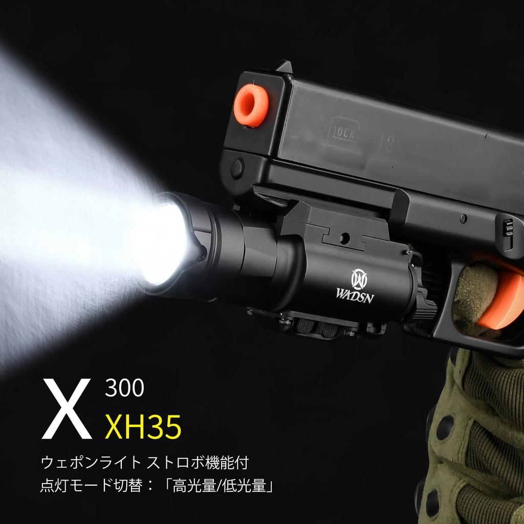 NECARL XH35 Weapon Light Replica Lumen Switching with Strobe Tactical Light Compatible with 20mm Rail Handgun Light W Engraved Flashlight for Survival