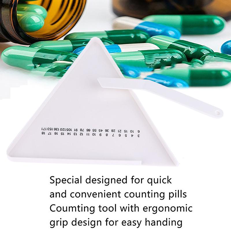 Zählbrett für Tabletten Tablettenzähler Spender Tablettenplatte Teiler Mit Spatelwerkzeug Für Apothekenhelfer Arzt Apotheker