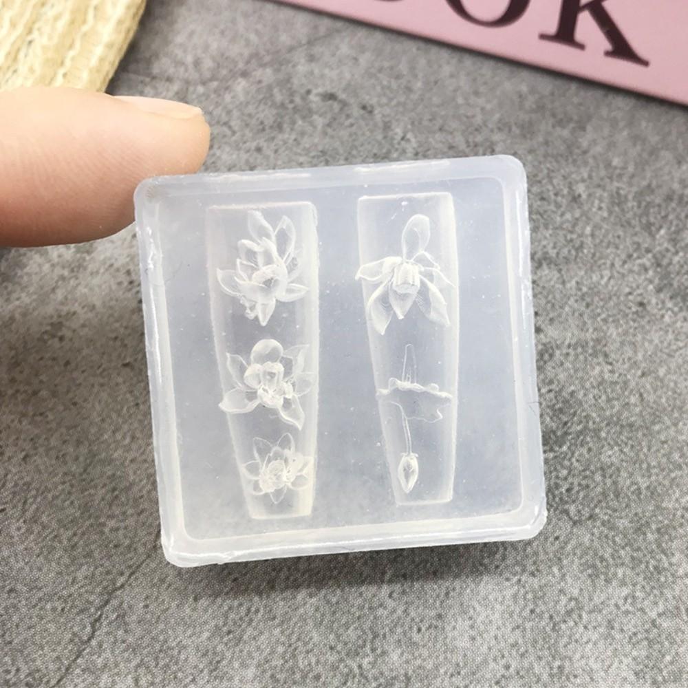 With Box Nailart Mold Transparent Silicone Template New Nail Art Template  Nail Decoration