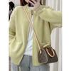 Lazy Wind Zipper Sweater Cardigan Women's Spring and Autumn New Design Loose Knitted Jacket Top