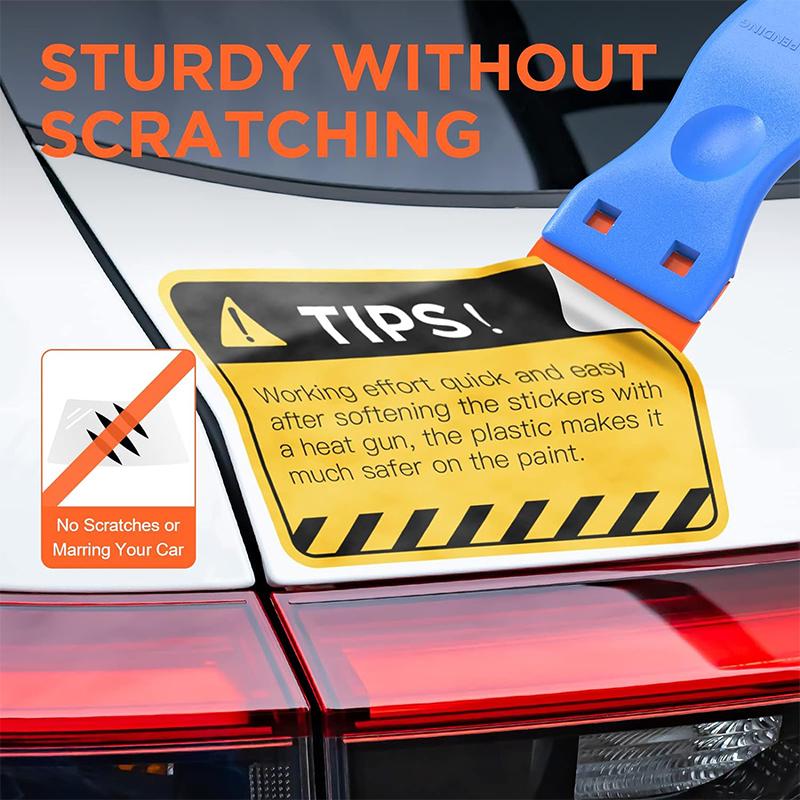 2Pcs Plastic Razor Blade Scrapers Glue Remover with 20Pcs Blades Car Glass Cleaning Razor Scraper for Removing Stickers Labels