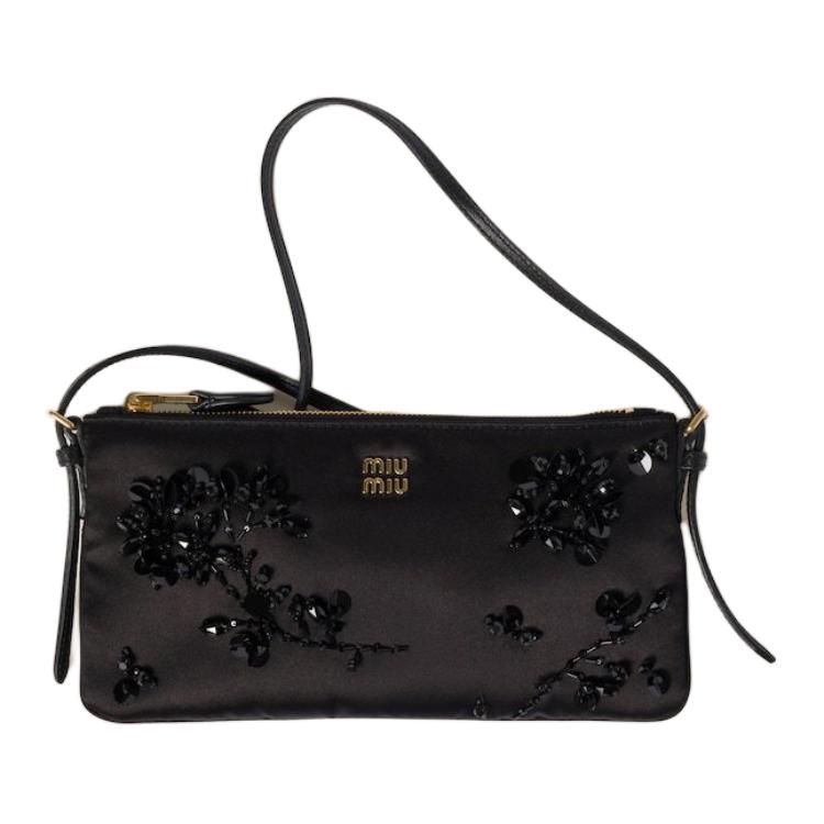 

MIU MIU Metal Logo Silk Mini Shoulder Bag Women Shoulder Bag Black 5NI007_2CVJ_F0002 Box(Basic Set+Box)