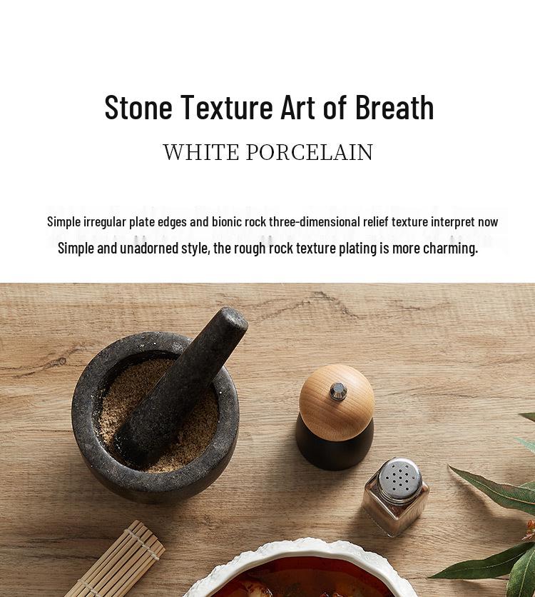 Large Ceramic Rock Texture Seafood Plate for Hotel and Home - 2025 Edition