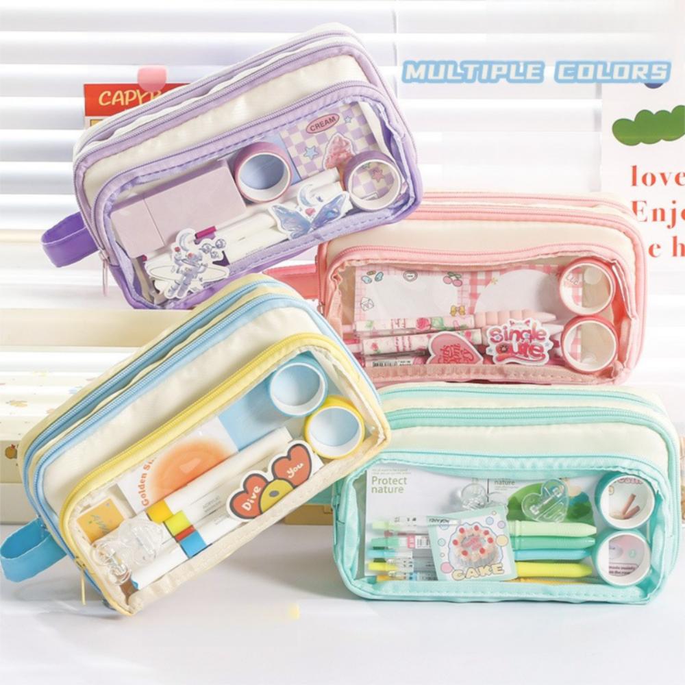 Portable Large Capacity Pencil Case Beauty Bag Cosmetic Storage Bag  Kids Children