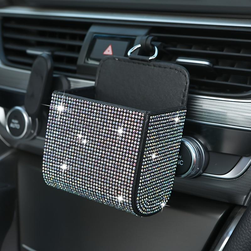1PC Shiny Car Storage Box Rhinestone Storage Box Shiny Car Interior Decoration Fashion Design Car Put Mobile Phone ID Storage Box