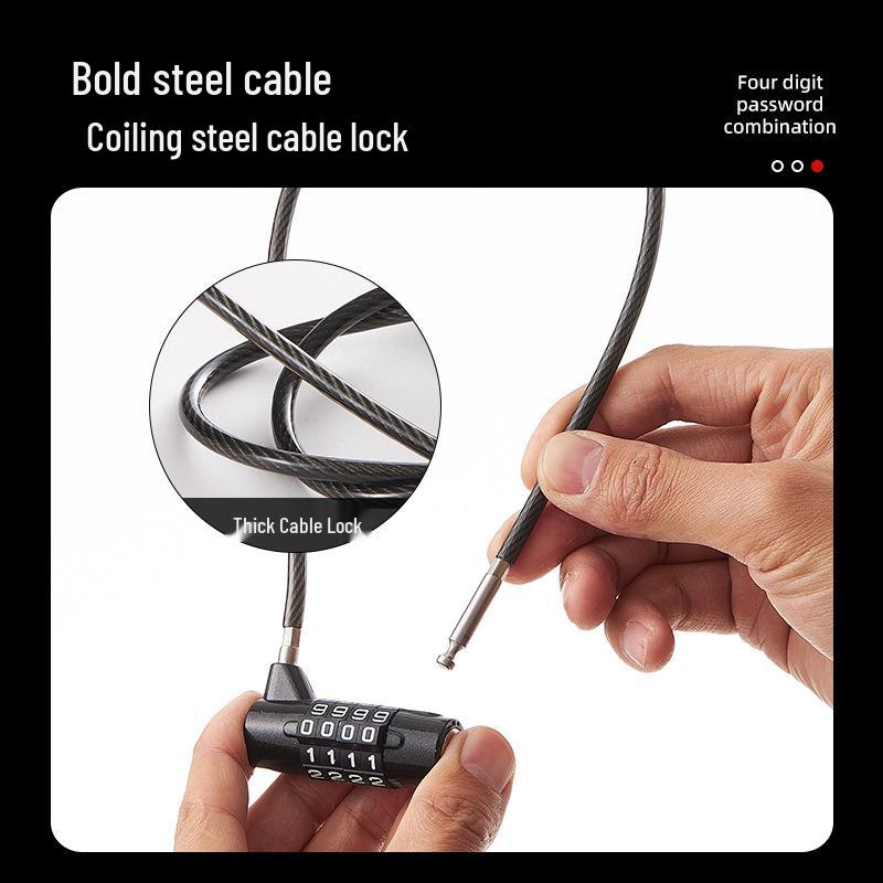 Steel Wire Combination Lock for Patio Furniture, Yard Tools, and Door Handles.