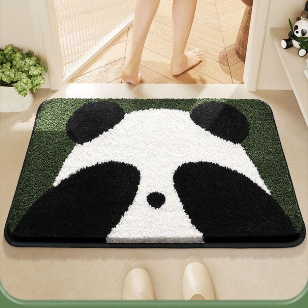 Cartoon Panda Bathroom Carpet 40x60cm Bedside Floor Mat Home Decor Entrance Door Mat  Bedside