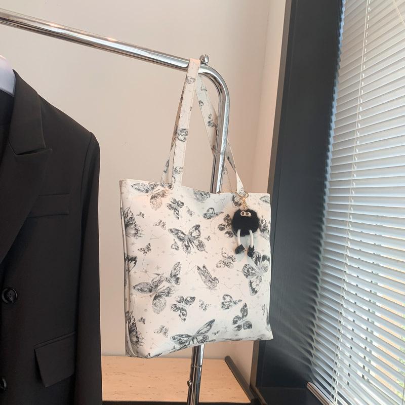 Large Capacity Tote Bag Women's New Summer Beautiful and Fashionable Simple Texture Contrasting Color Commuter Shoulder Bag