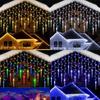 Decorative Outdoor Waterproof Christmas Led Icicle String Lights Warm White
