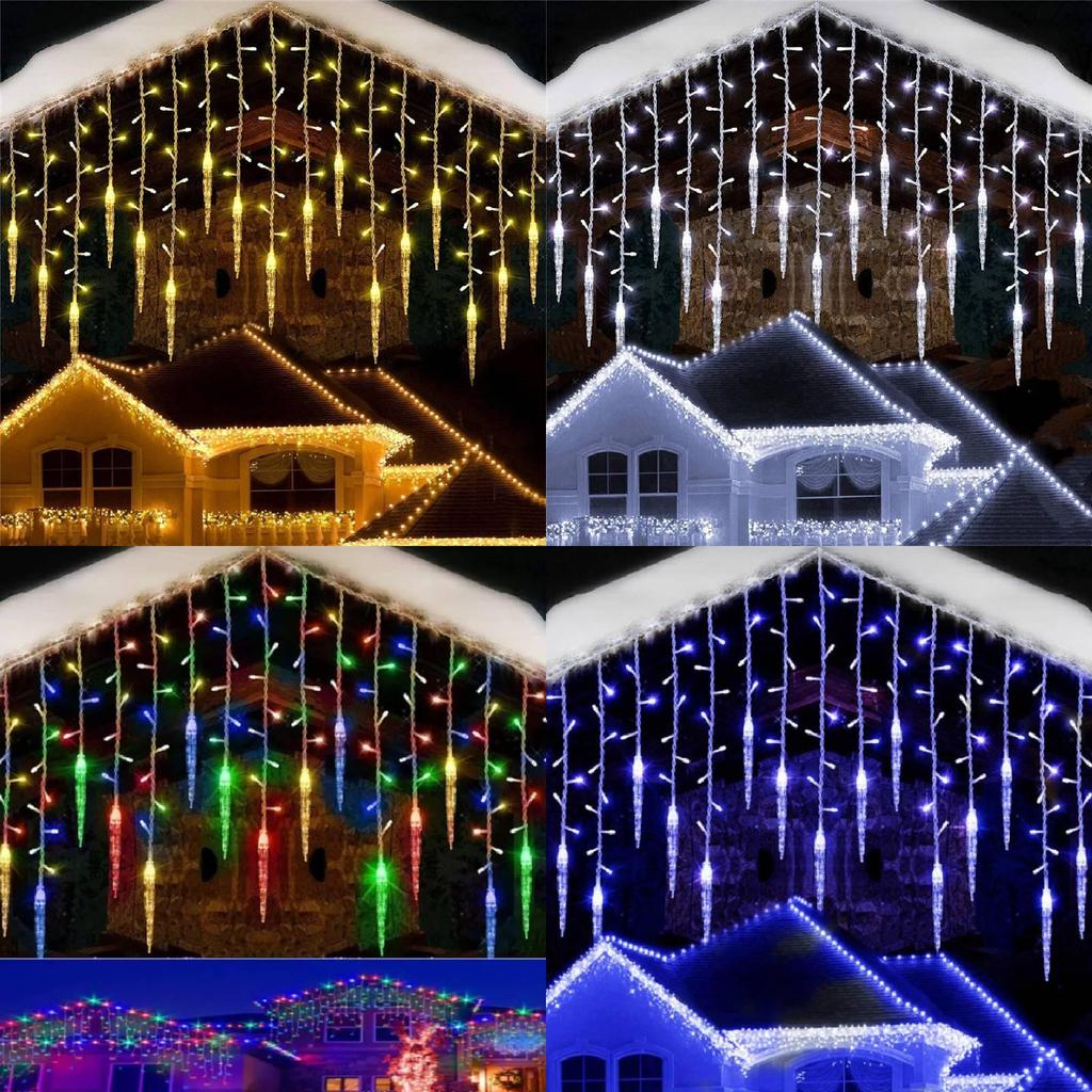 Decorative Outdoor Waterproof Christmas Led Icicle String Lights Warm White