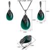 Vintage Women Jewelry Set Necklace Earring Ring Set Leaf Water Drop Necklace Earring Set Necklace Earring Ring Jewelry Sets Women Jewelry Sets ARI