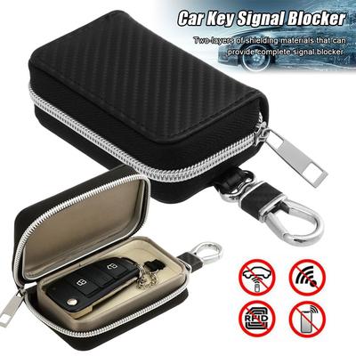 Zipper Bag Fob Pouch Car Key Signal Shielding Faraday Cage Signal Blocker Case RFID Blocking Bag
