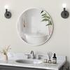 ANYHI 50cm White Round Mirror, Wall-mounted Mirror, Bathroom Mirror, Round Wall Mirror, Suitable for Bathrooms, Bedrooms, and Entryways