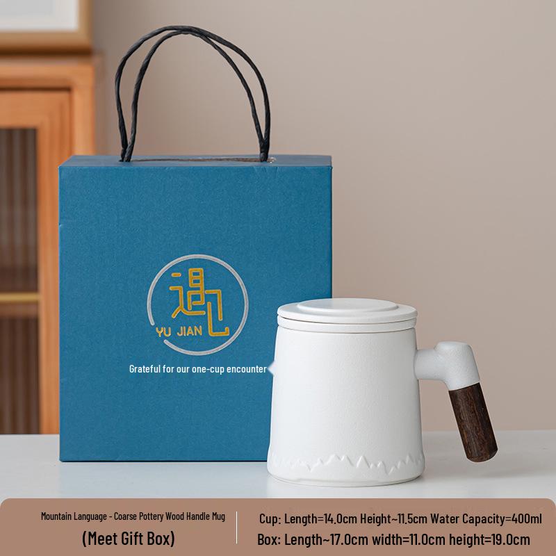 Custom Ceramic Tea and Water Mug with Filter - Office Souvenir Gift