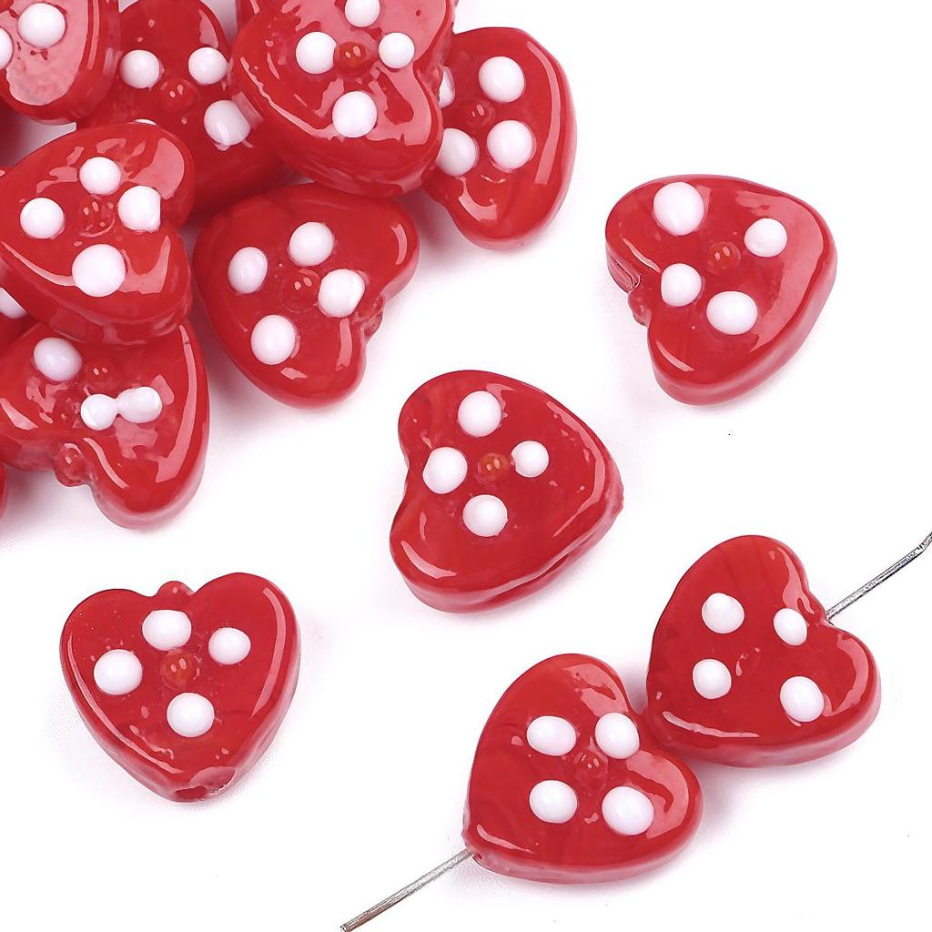 Hand Fired Love with Colored Glass Beads for DIY Jewelry Craft 1 Pc