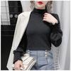 Velvet Bottoming Shirt Women's Spring Autumn Winter New Long Sleeve Solid Color Half High Neck T-shirt