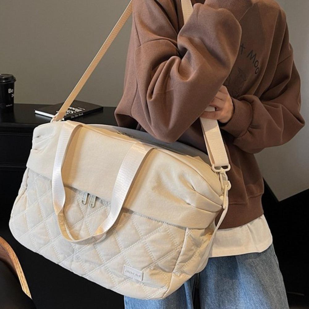 New large-capacity travel bag, diamond embroidery thread boarding bag, short-haul luggage bag, shoulder crossbody mother and baby bag.