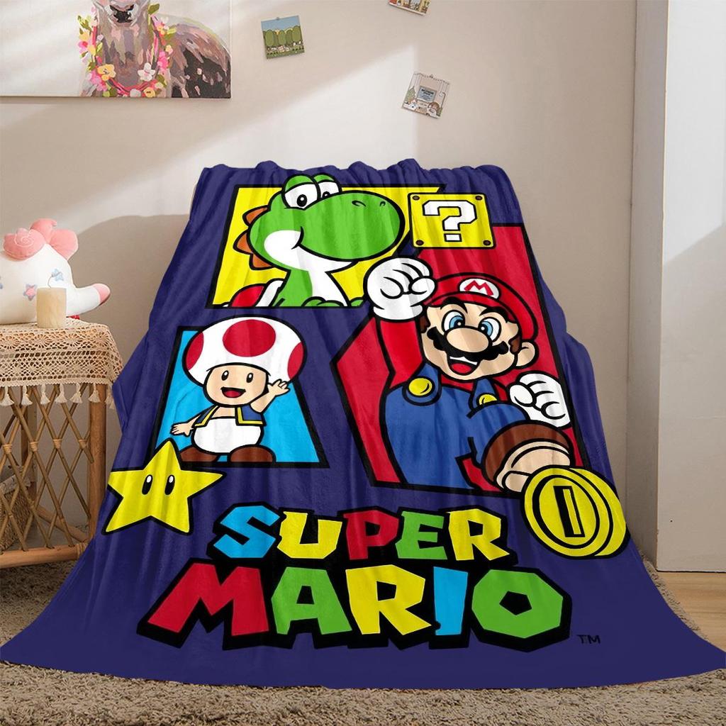 Super Mario Soft Flannel Blanket Lightweight Cozy Microfiber Blanket for Couch Bed Machine Washable LXR91