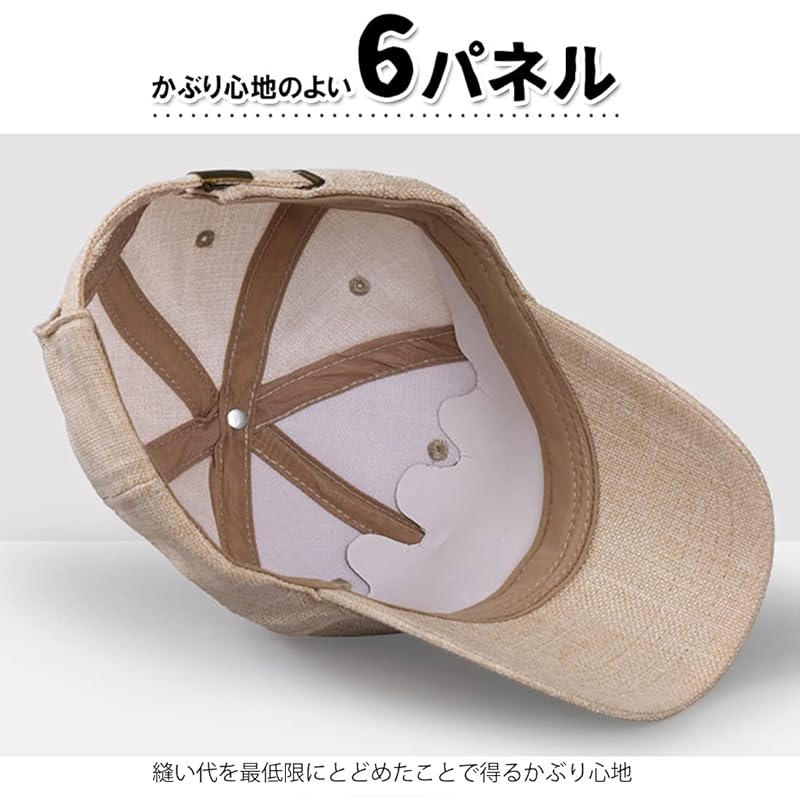 [Spargel] men's mesh cap hemp style Large size (up to 65cm) spring summer autumn ultraviolet light prevention UV cut (black)