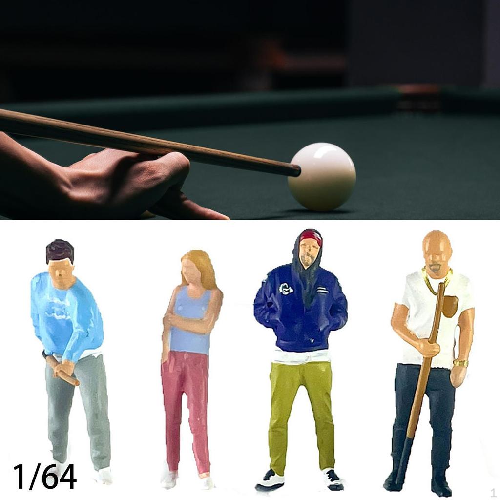 4x 1:64 Scale Mini Models Miniature Persons Suitable Resin Boy Girl Figures for