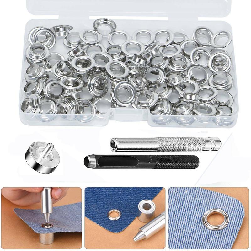 Buy Copper Grommet Eyelets Set Tool Kit Repair Canvas Tent Scrapbooking