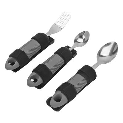 3Pcs Adaptive Utensils for Elderly Arthritis Disabled Adults Weak Hand Grip Handicapped Weighted Eating Fork Spoon