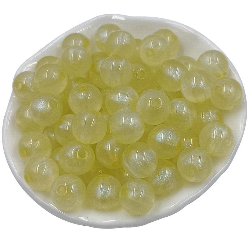 50Pcs Round Fluorescent Scattered Beads Fashion Pendant Bracelet Necklace Two-color Group Acrylic Handmade Materials 10mm Jewelry Making
