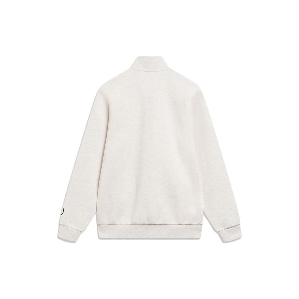 Li Ning Wade Series Jednobarevná mikina s logem s reflexním zipem a stojáčkem Pánská mikina Květinová šedá Tašková šedá AWDT151-6