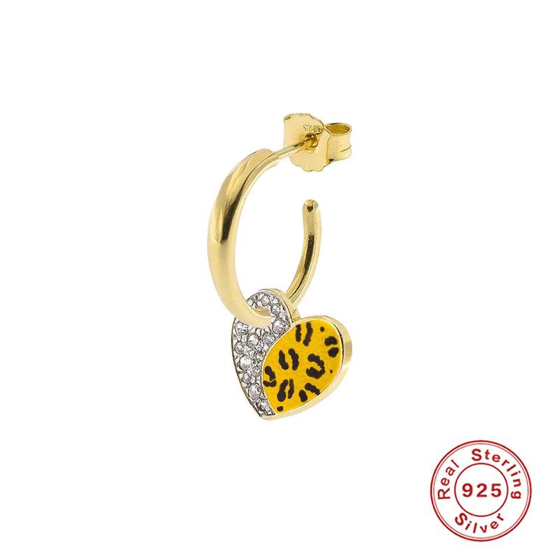 

Серьги Love из серебра 925 пробы, леопардовый принт, цветоделение, капающее масло, характерная индивидуальность, милые летние серьги-крючки, женские 925 silver