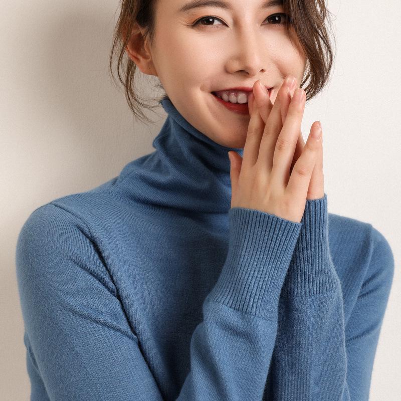 Autumn/Winter Women's Slim Fit High Neck Turtleneck Sweater Knitwear