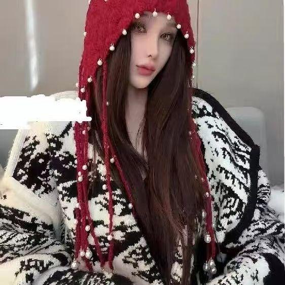 Floral Knit Beanie Hat For Women With Ear Protection And Cozy Warmth For Autumn Winter Seasons