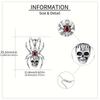S925 Sterling Silvery Skull Spider Necklace Punk Skull Skeleton Pendant Necklaces Gothic Jewelry for Women