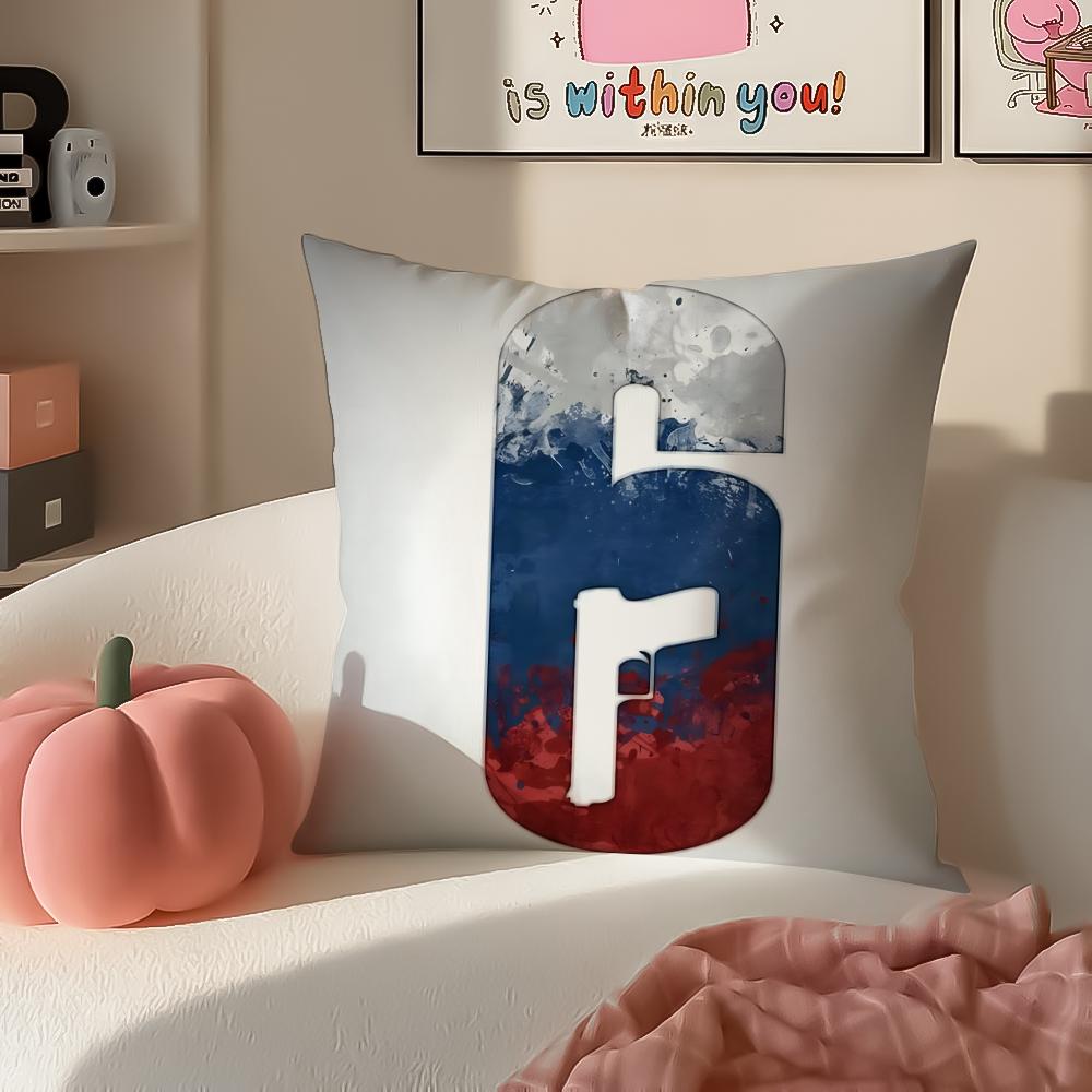 

Tactical Game RRainbow Six Siege Cushion Cover Pillowcase Short Plush Invisible zipper Room Sofa Cushion Cover 30X30cm