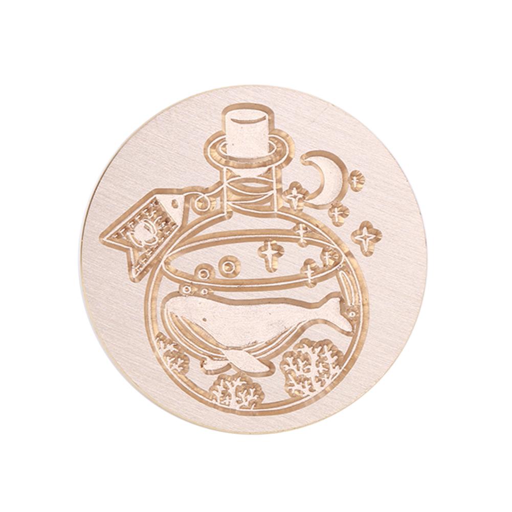 25mm Retro Round Marine Seal Wax Seal Stamp Head DIY Envelopes Stamps Replace Heads For Wedding Invitation Signature Kids Toy
