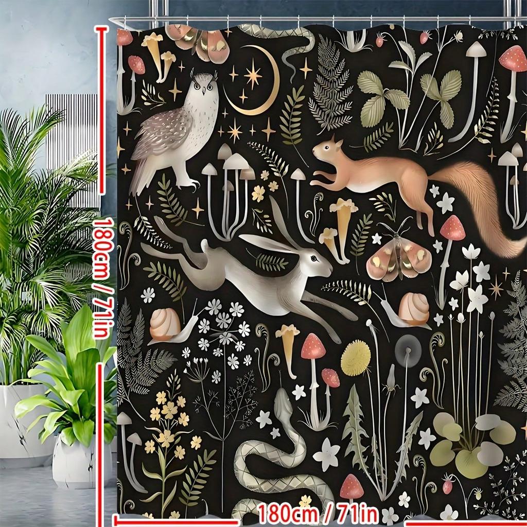 Enchanted Forest Shower Curtain: Embrace The Magical Design, Soft Fabric, And Nature Vibes For Your Cozy Bathroom
