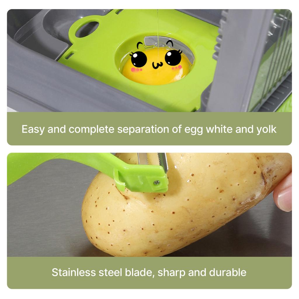 7 In 1 vegetable chopper with container and Lid Manual Hand Veggie Chopper Self Cleaning Mini