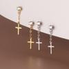 Zircon Cross Tassels Pendant Earrings For Women Men Simple Temperament Versatile Jewelry Gifts Wholesale