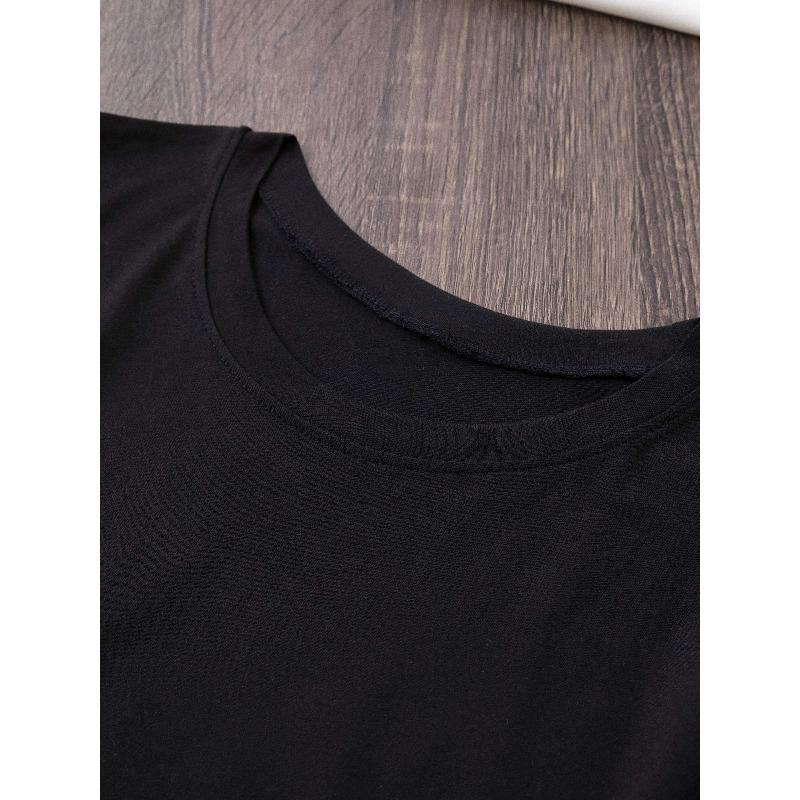 Women's Casual y Short-Sleeve T-Shirt - Breathable 100% Polyester, Relaxed Fit Round Neck, Front Letter Print, Machine Washable