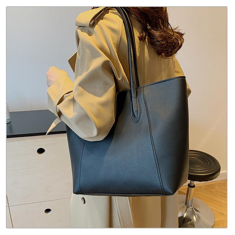 New Large Capacity Faux Leather Tote Bag for Women Office Commute Shoulder Handbag Casual Work Purse