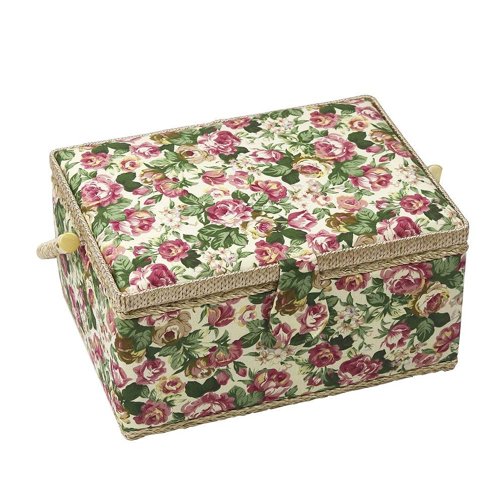 Sewing Large Floral Tool Sewing Retro Modern Sewing Pincushion Small Item D&D Box, Capacity, Print, Box, Tools, Storage, Two-Tier Storage,