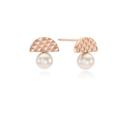 Half Moon Cut 5mm Pearl Women's Earrings OTE121610PPI