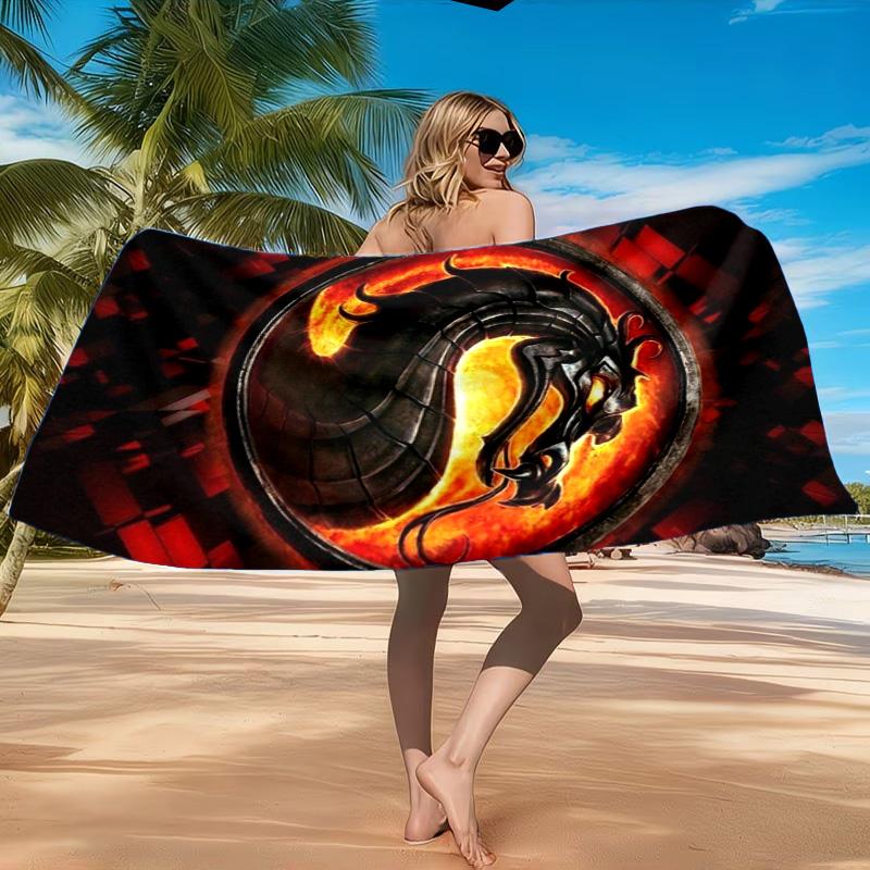 Dark Warrior's Mortal Kombat Beach Towel, Quick-drying, Easy to Care for, Suitable for Both Fitness and Beach Vacations,Sports Essential