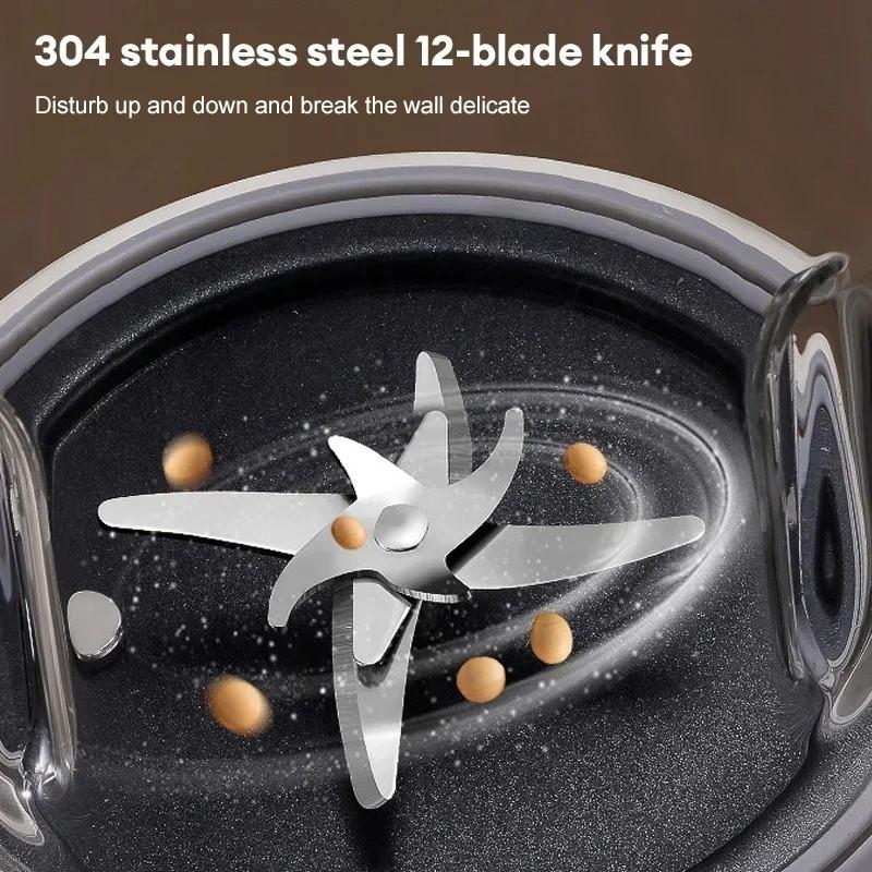 1500ML Large Capacity Electric Soy Milk Machine Automatic Food Blender Intelligent Fruit Juicer Wall Breaking Rice Paste Maker