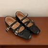 Fashion SUOJIALUN 2025 New Brand Women Flat Shoes Fashion Round Toe Ladies Elegant Mary Jane Shoes Soft Flat Heel Dress Single Shoes