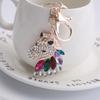 Elegant Crystals Drop Oil Rhinestones Horse Metal Keyhain For Fashion Accessory Secure Closure Portable Designs
